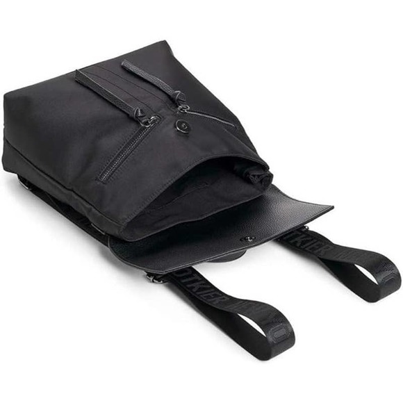 NWT Botkier New York Black Faux Leather Trigger Nylon Bag Mini Backpack - Picture 5 of 13